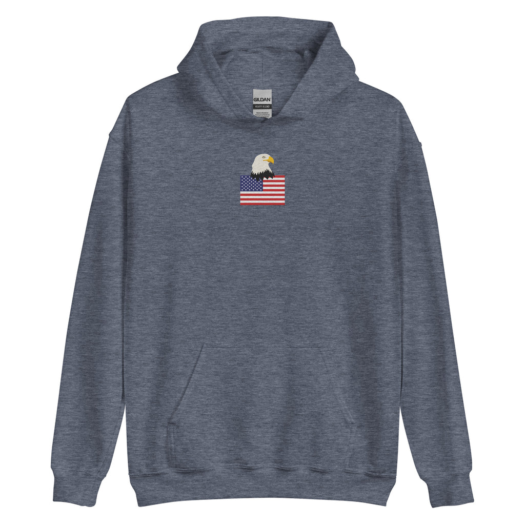 USA Bald Eagle & Flag Embroidered Hoodie